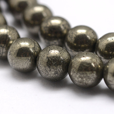 Chapelets de perles de pyrite naturelle &nbsp;G-D391-01-1