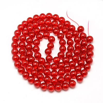 Chapelet de perles en verre baking paint&nbsp;X-DGLA-Q023-10mm-DB31-1