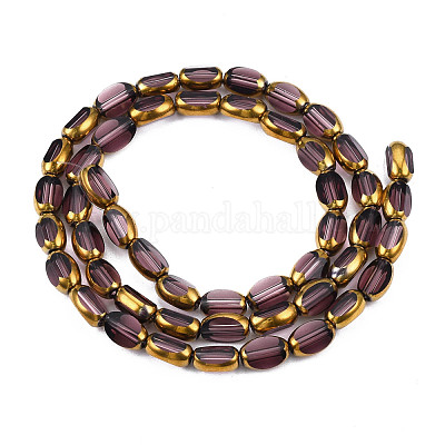 Chapelets de perles en verre électroplaqué&nbsp;EGLA-N008-015B-1