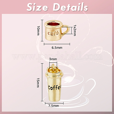 Enamel To-Go Coffee Cup 14K Gold Charm