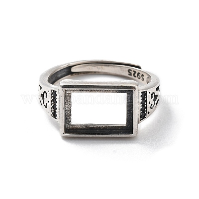 925 componente de anillo ajustable de plata esterlina&nbsp;STER-C011-14AS-1