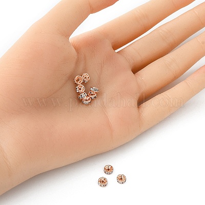 Perles séparateurs en laiton avec strass&nbsp;RB-YW0001-04B-01RG-1