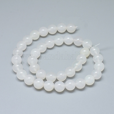 Chapelets de perles en agate blanche naturelle&nbsp;G-D0005-27-10mm-1