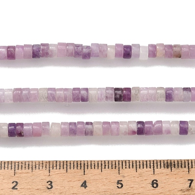 Natürliche Lepidolith / lila Glimmer Steinperlen Stränge&nbsp;G-Z110-A11-2x4mm-1