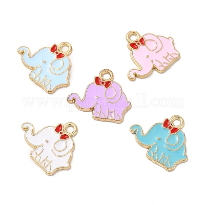 PH PandaHall 10 Colors Cat Charms, 60pcs Animal Enamel Pendants