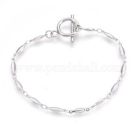 Bracelets avec chaîne de lien en 304 acier inoxydable BJEW-P237-27P-1