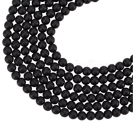 Synthetic Black Stone Beads Strands G-AR0002-08-1