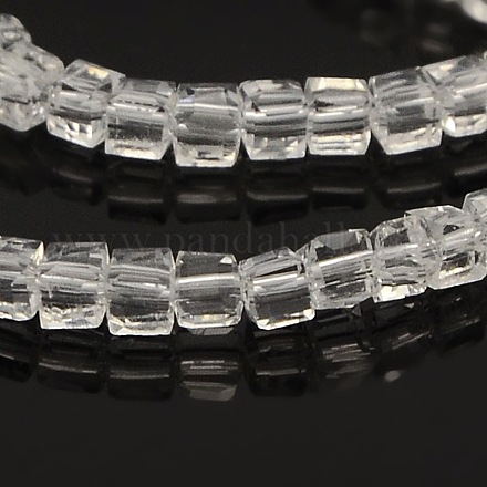 Perles en verre cube à facettes GLAA-A031-2mm-01-1