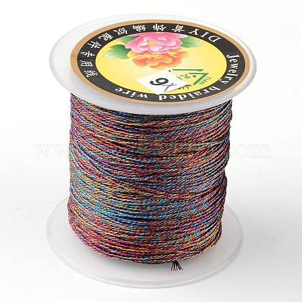 丸いメタリック糸  刺しゅう糸  9プライ  カラフル  0.8mm  約65.61ヤード（60m）/ロール MCOR-L001-0.8mm-18-1