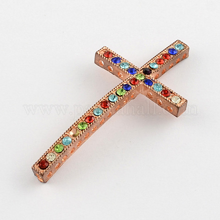 Cross Alloy Grade A Rhinestone Beads ALRI-S083-01-1