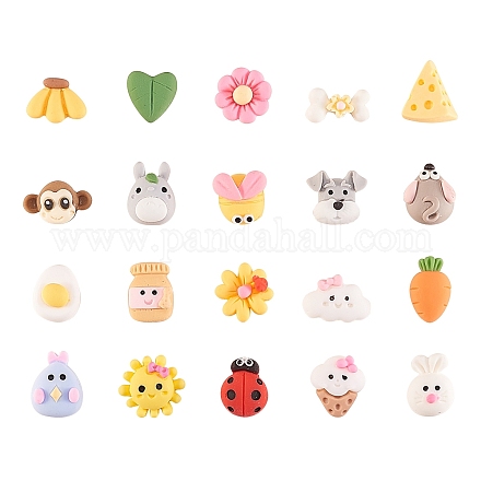 20Sets 10 Styles Opaque Resin Decoden Cabochons CRES-CJ0001-31-1