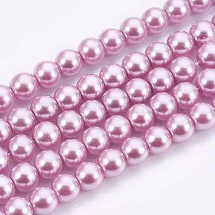 Umweltfreundliche runde Perlenstränge aus gefärbtem Glasperlen HY-A002-6mm-RB013-1