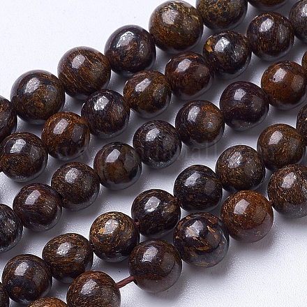 Chapelets de perles en bronzite naturel G-D855-12-6mm-1