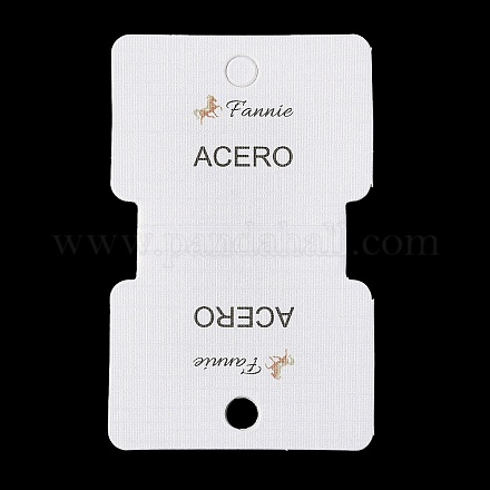 紙のジュエリーディスプレイカードを折ります  ネックレスとブレスレットのディスプレイカード  単語「acero」が付いた四角形  ホワイト  完成品：37.5x50x5.5mm  8x5x0.05cm  穴：6mm CDIS-M005-25-1