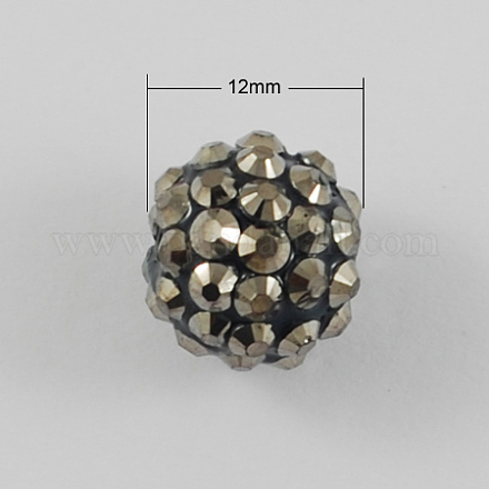 Resin Rhinestone Beads X-RESI-S260-12mm-S23-1
