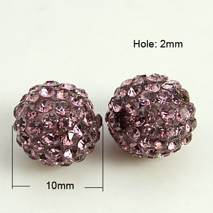 Resin Rhinestone Beads RB-A025-10mm-A10-1