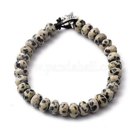Natürliche dalmatinische Jaspis Perlen Armbänder BJEW-JB05457-02-1