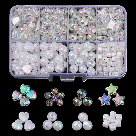 Eco-Friendly Transparent & Opaque Poly Styrene Acrylic Beads Set DIY-YW0005-04-1