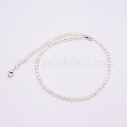Poignées de sac de perles rondes en acrylique blanc FIND-TAC0006-24C-01-1
