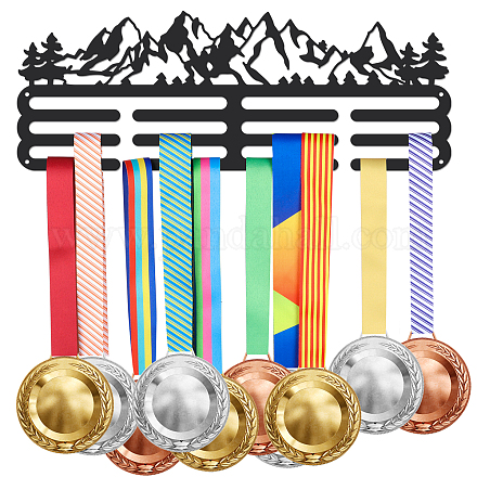 Superdant mountain forest colgador de medallas deportes soporte de medalla montado en la pared para 60+ estante de medalla colgante estante de exhibición premios soporte de cinta deportiva exhibición colgante de pared regalo de atleta ODIS-WH0021-228-1