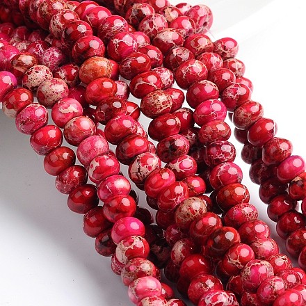 Dyed Natural Imperial Jasper Rondelle Beads Strands G-M275-01-4mm-1