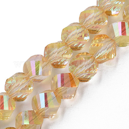 Electroplate Transparent Glass Beads Strands EGLA-N002-39-C03-1