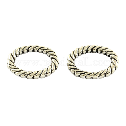 Tibetan Style Alloy Oval Link Rings TIBE-5244-AS-FF-1