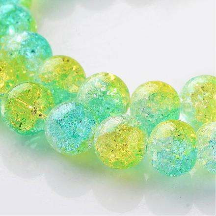 Dyed Crackle Glass Round Bead Strands CCG-M001-05-8mm-1