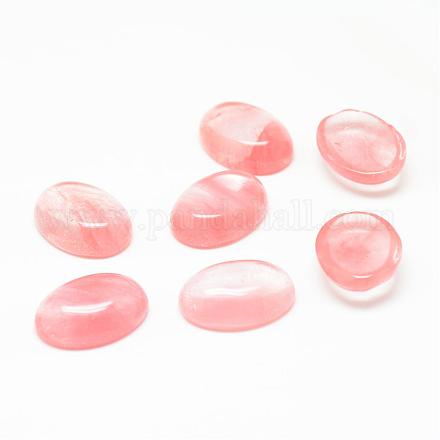 Cherry Quartz Glass Cabochons G-T020-13x18mm-07-1