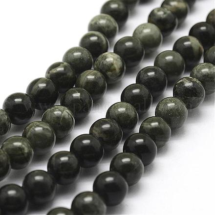 Brins de perles de jaspe de ligne verte naturelle G-P295-04-8mm-1