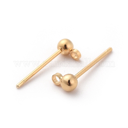 Brass Stud Earrings Findings X-KK-G333-09G-NF-1