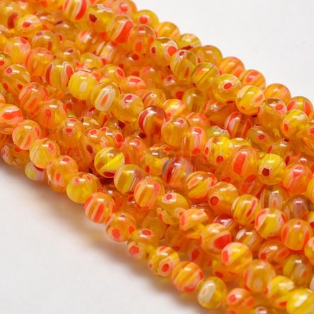 Round Millefiori Glass Beads Strands LK-P001-12-1