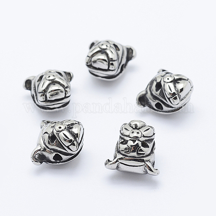 304 Stainless Steel Puppy Beads STAS-F195-001AS-1