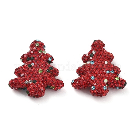 Weihnachtsbaum Polymer Clay Strassperlen CLAY-NH0001-14A-1
