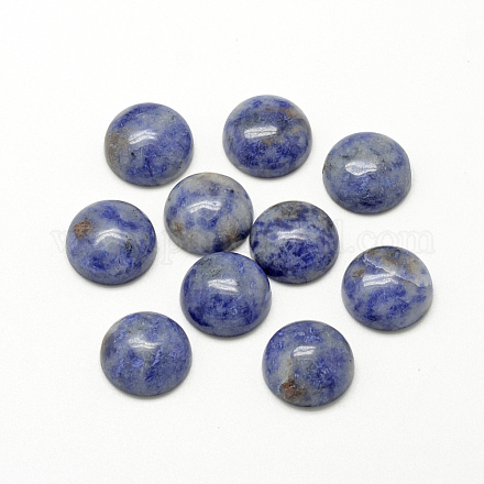 Cabochons de jaspe tache bleue naturelle X-G-R416-8mm-45-1
