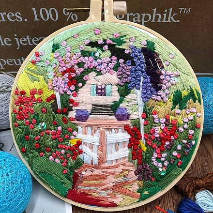 DIY Garden Pattern Embroidery Starter Kit DIY-C038-08-1
