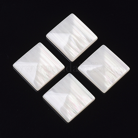 樹脂カボション  模造シェル  正方形  アンティークホワイト  20x20x5mm X-RESI-T039-033B-1