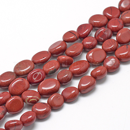 Rosso naturale perline di diaspro fili G-R445-8x10-09-1
