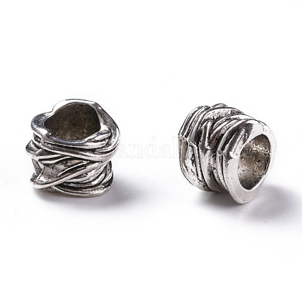Perles de baril de tube en alliage de style tibétain TIBEB-LF11253YKG-AS-LF-1