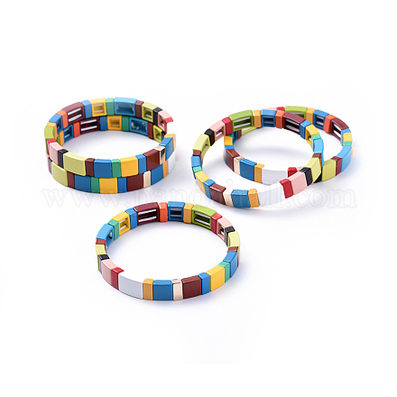 Tile Elastic Bracelets BJEW-K004-12-1