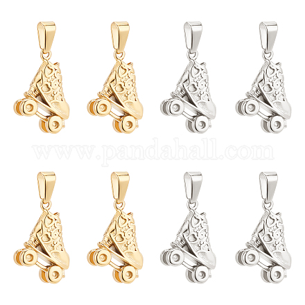 UNICRAFTALE 8Pcs 2 Colors Ice Skate Charm 304 Stainless Steel Roller Skate Pendants Stereoscopic Skate Charms 7.5X3.5mm Hole Pendant Metal Charms Earring Bracelets Charms for Jewelry Making STAS-UN0035-04-1