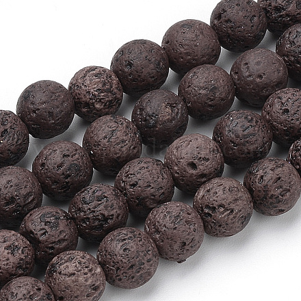 Synthetic Lava Rock Beads Strands G-S277-10mm-02-1