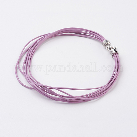 Cowhide Leather Cord Multi-Strand Necklaces NJEW-PH00982-03A-1