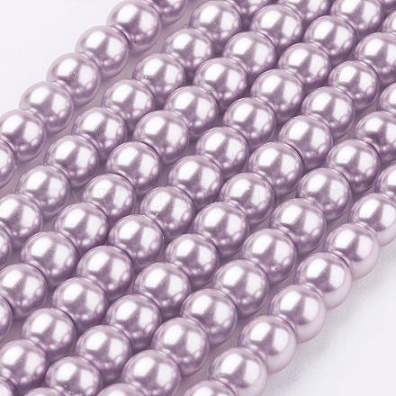Hebras redondas de perlas de vidrio teñido ecológico HY-A002-4mm-RB017-1