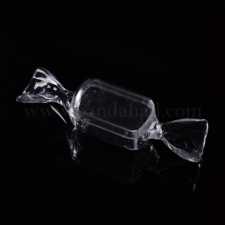 透明なプラスチック製のビーズ収納容器  キャンディ  透明  82x21.5x23.5mm CON-K007-03-1