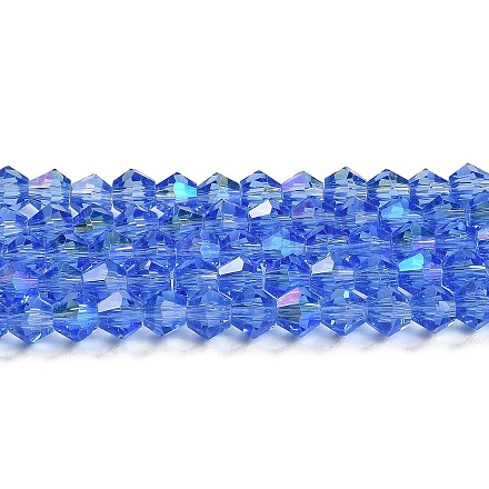 Transparentes perles de verre de galvanoplastie brins GLAA-F029-4mm-D07-1