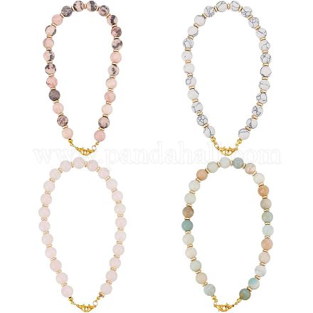 Pierres précieuses rondes et plates rondes ccb en plastique perlé bracelet bracelet de téléphone chaînes AJEW-AB00100-1