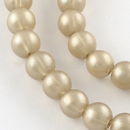 Chapelets de perles en verre peinte par pulvérisation opaque DGLA-R050-4mm-76-1