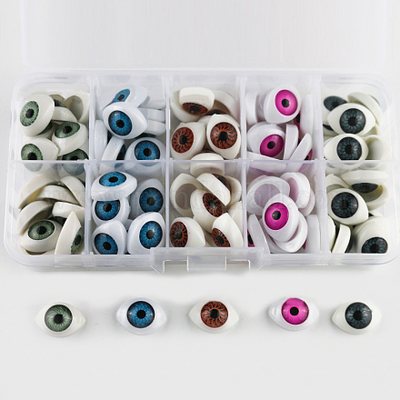 Craft Plastic Eyes Cabochons Set DOLL-PW0001-457-1