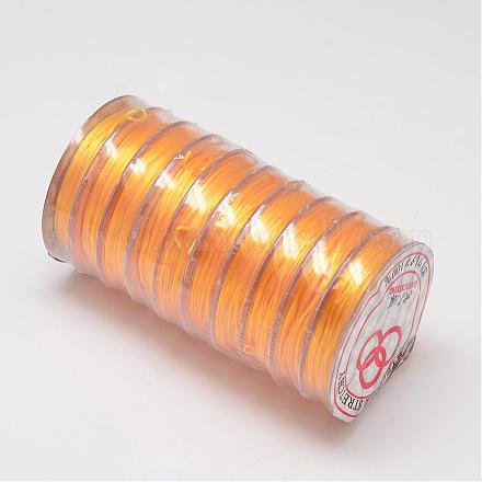 フラット弾性クリスタルストリング  弾性ビーズ糸  ストレッチブレスレット作り用  オレンジ  0.8mm  約10.93ヤード（10m）/ロール EW-O001-02G-1